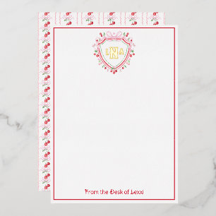 Coquette Cherry Monogram Crest Bridal Shower