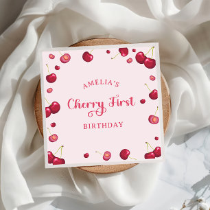 Coquette Cherry on Top birthday Paper Napkin