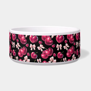 Coquette Cherry Pattern Pink Bow Aesthetic
