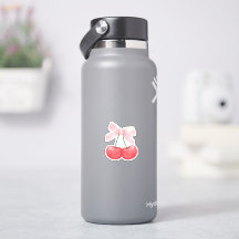 Coquette Cherry Pink Sticker, Girly Sticker