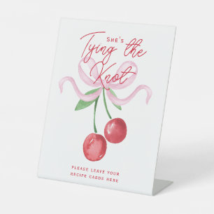 Coquette Cherry She's Tying the Knot Pedestal Sign