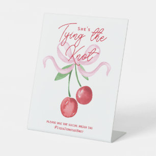 Coquette Cherry   She's Tying the Knot Pedestal Sign