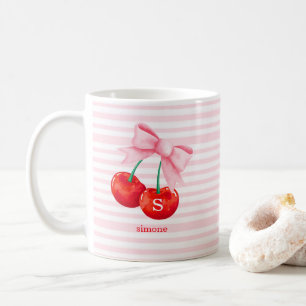 Coquette Cherry with Pink Bow Coffee Mug