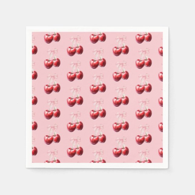 Coquette Chic Cherry  Baby Shower Napkin (Front)
