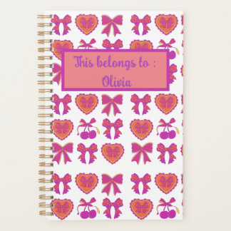 Coquette Chic Planner in Pink Bows & Hearts