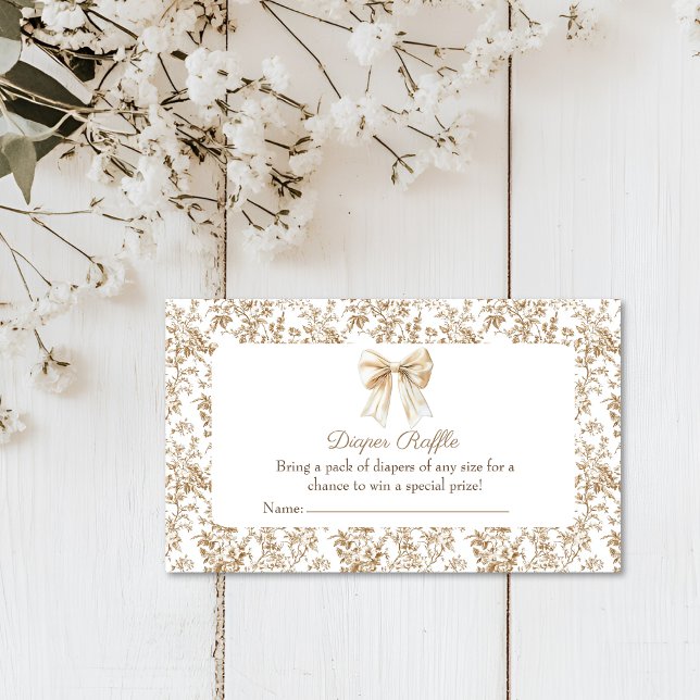 Coquette Chinoiserie Baby Shower Diaper Raffle Enclosure Card (Creator Uploaded)