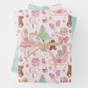Coquette Christmas Ballerina  Wrapping Paper Sheet
