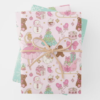 Coquette Christmas Ballerina  Wrapping Paper Sheet