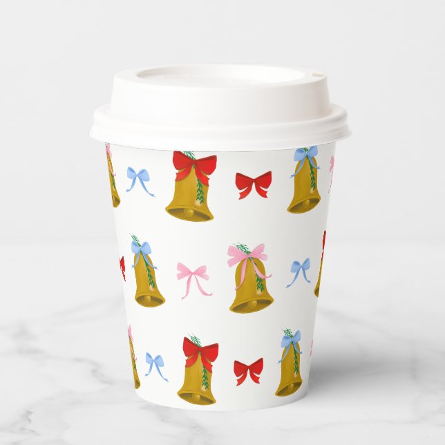Coquette Christmas Bells and Bows Classic  Paper Cups (Front)