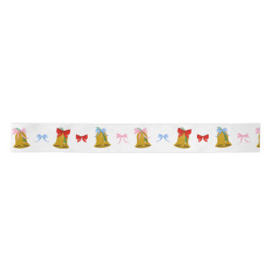 Coquette Christmas Bells and Bows Preppy Classic  Satin Ribbon