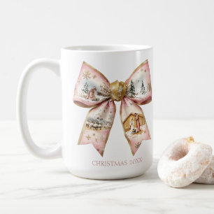 Coquette Christmas Nativity Bow  Coffee Mug