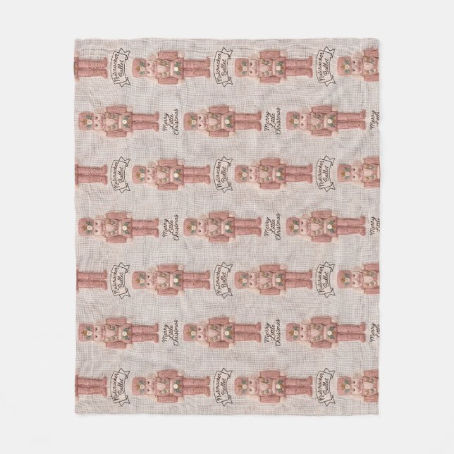 Coquette Christmas Nutcracker Latch Hook Yarn  Fleece Blanket (Front)