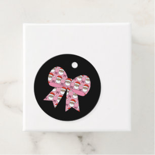 Coquette Christmas Pink Bow Santa Vintage Retro Favour Tags