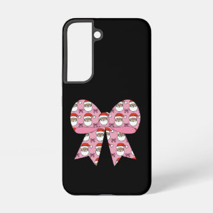 Coquette Christmas Pink Bow Santa Vintage Retro  Samsung Galaxy Case