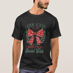 Coquette Christmas Social Club Large White and Red T-Shirt