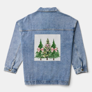 Coquette Christmas Tree, Breast Cancer AwarenessCo Denim Jacket