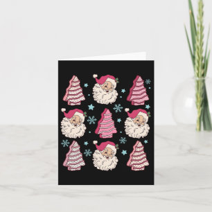 Coquette Christmas Tree Cake Santa Claus Pink Chri Card