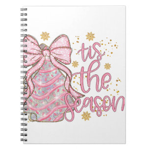 Coquette Christmas Tree Cake Tis the Season Notebook