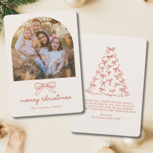 Coquette Christmas Tree Doodle Red Bow Photo