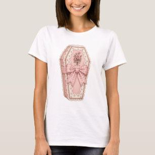 Coquette Coffin with Roses Pastel Halloween T-Shir T-Shirt