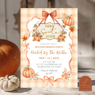 Coquette Cottage Pumpkin Fall housewarming party Invitation