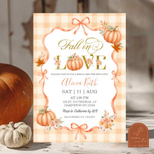Coquette Cottage Pumpkin Fall in Love Bridal Invitation