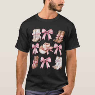 Coquette Cowgirl Boots With Pink T-Shirt