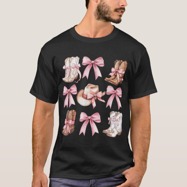 Coquette Cowgirl Boots With Pink T-Shirt (Front)