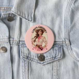 Coquette Cowgirl Western Fashion Portrait 7.5 Cm Round Badge