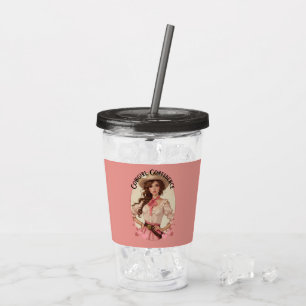 Coquette Cowgirl Western Fashion Portrait Acrylic Tumbler