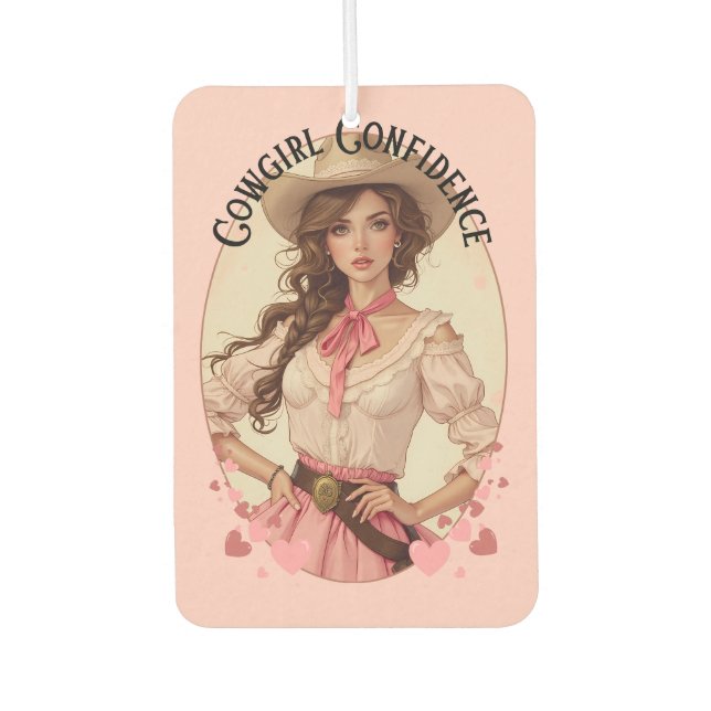 Coquette Cowgirl Western Fashion Portrait Car Air Freshener (Front)