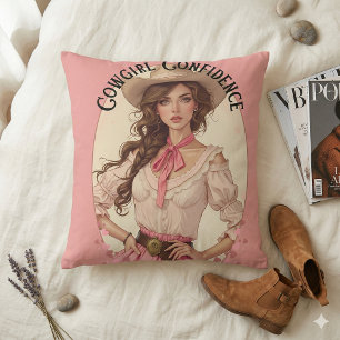 Coquette Cowgirl Western Fashion Portrait Cushion