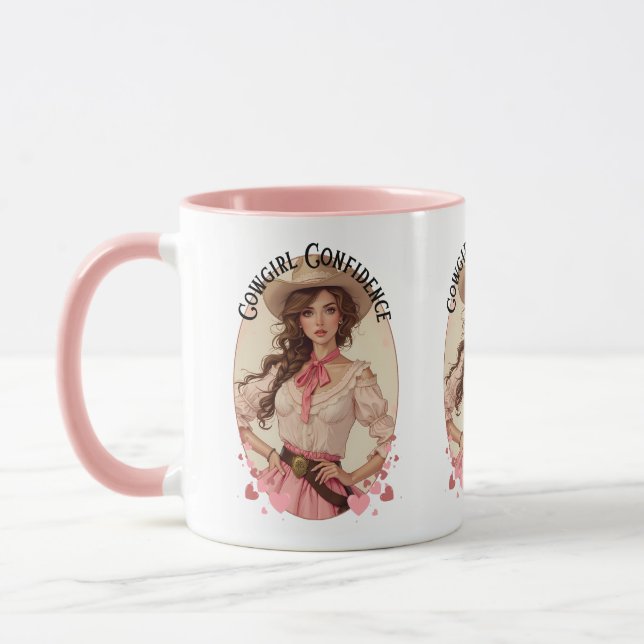 Coquette Cowgirl Western Fashion Portrait Mug (Left)