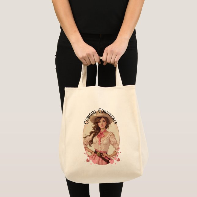 Coquette Cowgirl Western Fashion Portrait Tote Bag (Front (Product))