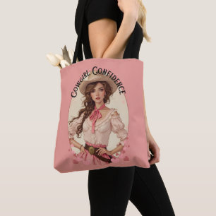 Coquette Cowgirl Western Fashion Portrait Tote Bag