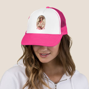 Coquette Cowgirl Western Fashion Portrait Trucker Hat