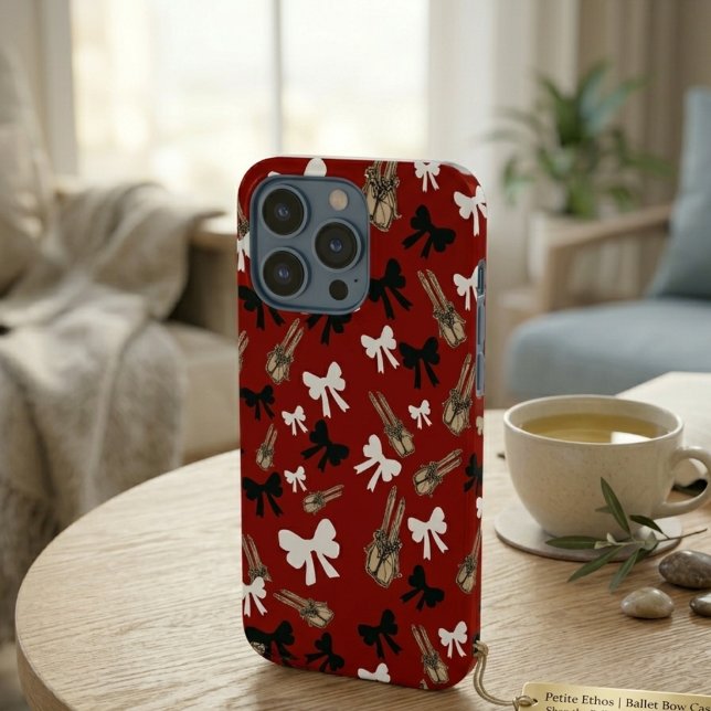 Coquette Crimson Red and White Bows Pattern iPhone Case (Creator Uploaded)