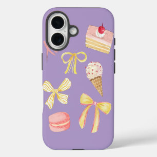 Coquette Cute Pastel Bows Cakes Macarons Ice Cream iPhone 16 Case