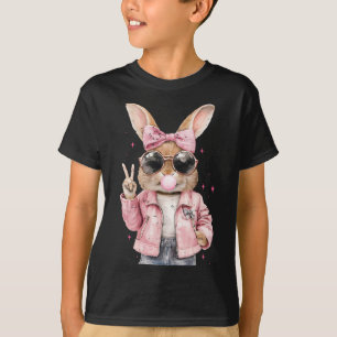 Coquette Cute Rabbit Bunny Blowing Bubble Funny Ea T-Shirt