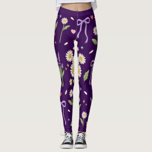 Coquette Daisy and Lavender  Leggings