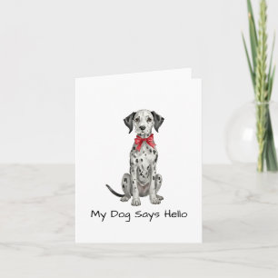 Coquette Dalmatian Puppy Watercolor Card