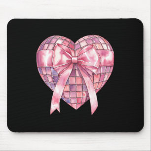 Coquette Disco Heart Pink Valentine Girly Valentin Mouse Mat
