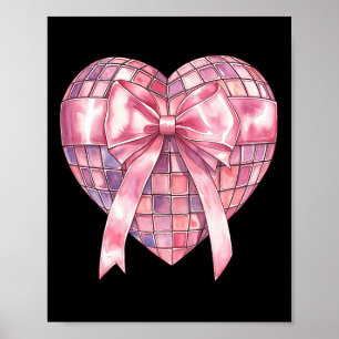 Coquette Disco Heart Pink Valentine Girly Valentin Poster