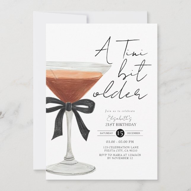 Coquette Espresso Martini Birthday Invitation (Front)