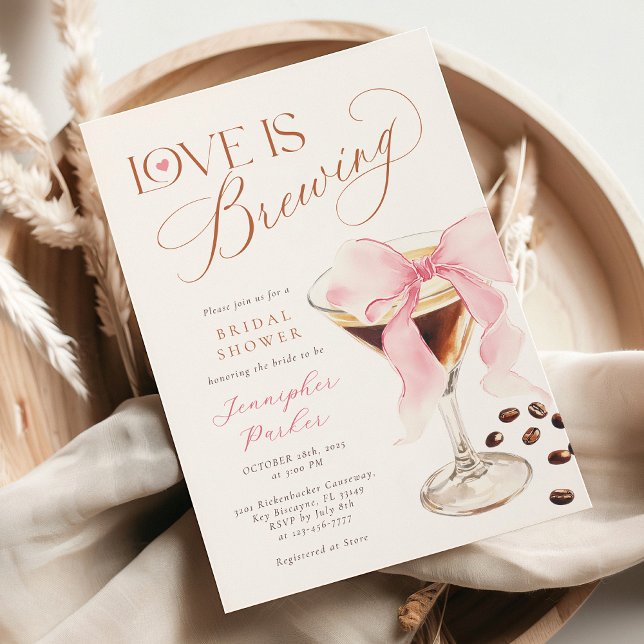 Coquette Espresso Martini Bridal Shower  Invitation (Creator Uploaded)