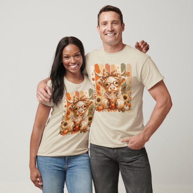 Coquette Fall Highland Cow T-Shirt (Unisex)
