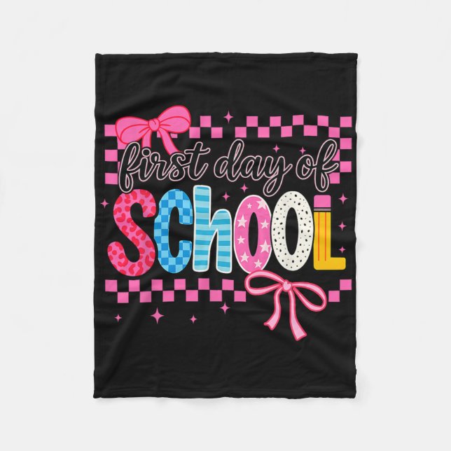 Coquette First Day Of School  Fleece Blanket (Front)