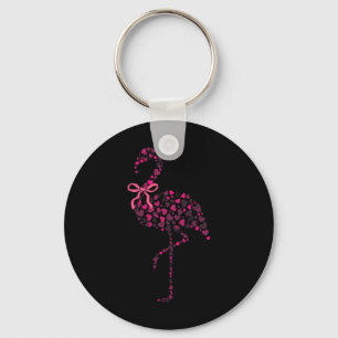 Coquette Flamingo Heart Cute Pink Valentine's Day  Key Ring