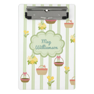 Coquette Floral Baskets Personalised Name Mini Clipboard