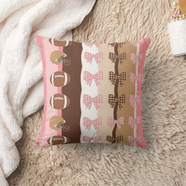 Coquette Football Bows Leopard Pattern (11) Cushion (Blanket)
